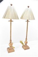 Pair of Tall  Gold Buffet Lamps