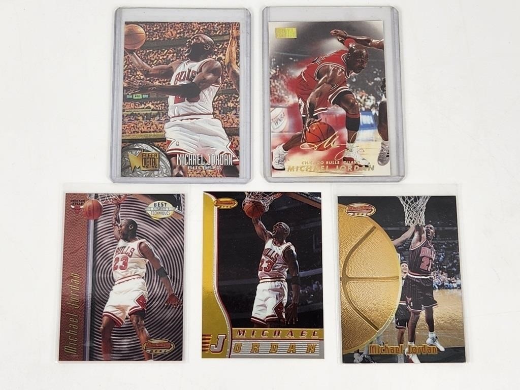 5) MICHAEL JORDAN BASKETBALL CARDS