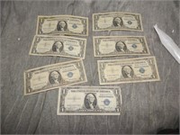 7 Silver Certificates 1935 (1) 1957(6)