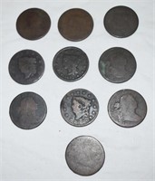 COIN LOT - 10 LARGE CENTS