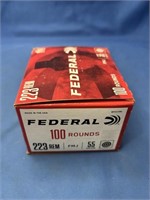 100 FEDERAL 223 REM 55GR FMJ RUNDS