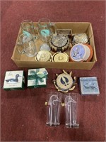 DUCKS UNLIMITED DRINKING GLASSES, COASTERS, AND