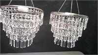 2 PIECE BATTERY OPERATED HANGING LIGHT FIXTURES