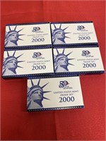 5 2000 United States Mint Proof Sets
