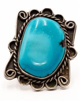 Navajo Sterling Turquoise Ring Sz. 6.75