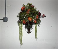 Metal Wall Sconce w/ Floral Arrangement