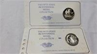 2 sterling silver proof coins