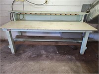 VINTAGE WORK BENCH W/ ELECTRIC OUTLETS