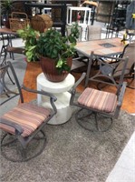 Two swivel outdoor chairs