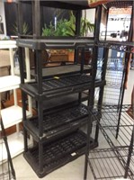 Black plastic storage rack