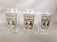 3pc Clear Coca-Cola Flair Glass, Turn of the