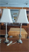 Pair of decorative lamps with shades- 31" tall