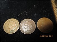 3 Indian Head Pennies-1893