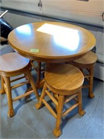 42" ROUND WOODEN HIGH-TOP TABLE, SET OF 4