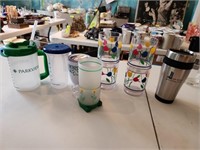 Frog & Floral Plastic drinkware & travel cups. Din