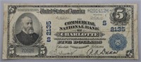 1902 $5 Charlotte Commercial Silver Certifiacte