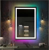 Hpeytaire 48x32 Inch LED Mirror for Bathroom, RGB