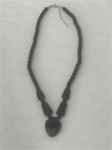 Black Obsidian Necklace w/ Stainless Clasp