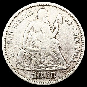 1868-S Seated Liberty Dime LIGHTLY CIRCULATED