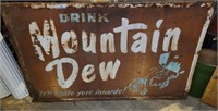 VINTAGE METAL MOUNTAIN DEW SIGN