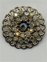 Vintage West German Style AB Rhinestone Pin