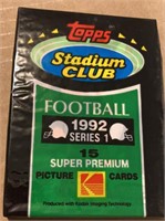 Unopened 1992 Series 1 Topps Stadium Club  FB Pack