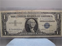 Vintage Silver Certificate Dollar Bill