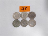 1960's Mixed dated dimes 6 total