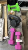 Workout equipment and jar of misc