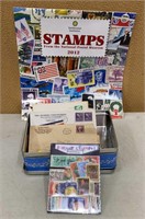 Tin of Old Stamps European Stamps and Stamp
