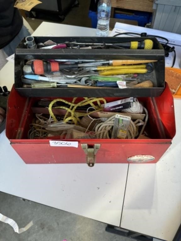 Old tool box with tools