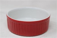 HALL Red Ribbed Baking Dish #2504 USA