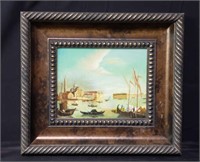 Signed, framed oil painting – Venetian scene