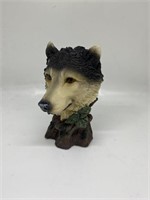 Vintage Ceramic Wolf Statue