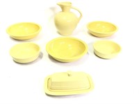 7 Piece Fiesta Daffodil Yellow, Bowls, Pitcher +