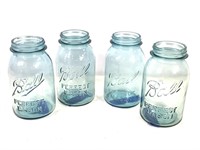 4 Antique Ball Perfect  Mason Jars 1910-1933