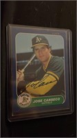 JOSE CANSECO 1986 FLEER UPDATE SIGNED RC Rookie Ca