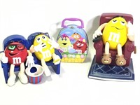 2 M&M Candy Dispensers & Easter Tin