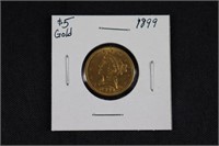 1899 $5 Gold Coin