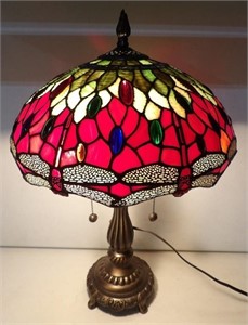 Modern Dragonfly Stained Glass Lamp