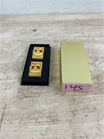 Gold Metal Owl Matchboxes