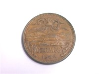 1944 Mexicanos "Mexico" 20 Centavos Coin