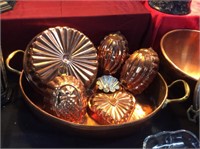 Six piece assorted copper decor