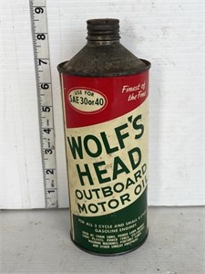 Wolf’s head outboard motor oil can