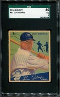 1934 Goudey Gehrig #61 SGC Graded.