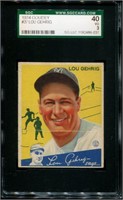 1934 Goudey Gehrig #37 SGC Graded.