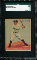 1933 Goudey Gehrig #160 SGC Graded.