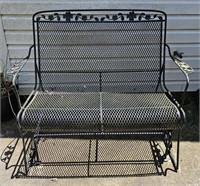 Outdoor Wrought Iron Glider Bench