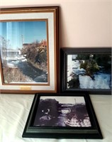3 Framed pictures of Fergus and Elora sites