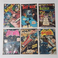 6) VINTAGE BATMAN COMIC BOOKS